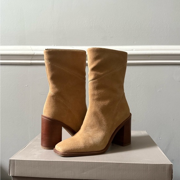 Franco Sarto Stevie Tan Suede Boots - Picture 1 of 5